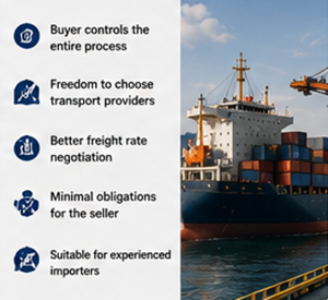 International logistics planning and transport management advantages under EXW terms