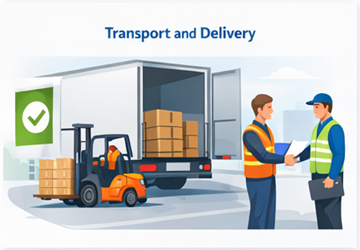 Cargo loading, transport, and successful delivery confirmation