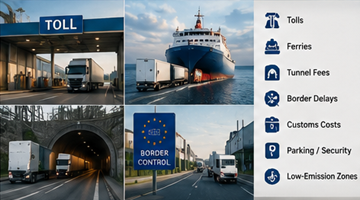 European toll roads ferry transport and border logistics costs for international freight