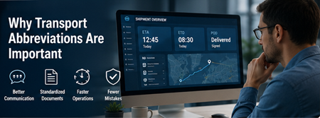 Transport manager checking shipment status ETA and POD information on logistics dashboard