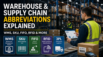 Modern warehouse logistics operations with inventory management systems forklifts barcode scanning and supply chain technology