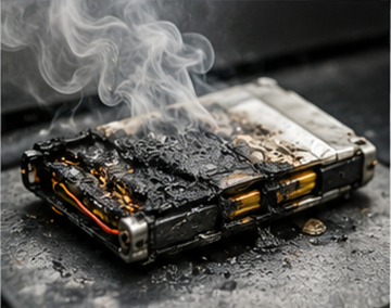Damaged lithium batteries causing fire risk during transport operations